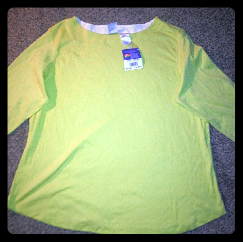 3/4 sleeve boat neck tunic 22w/24w